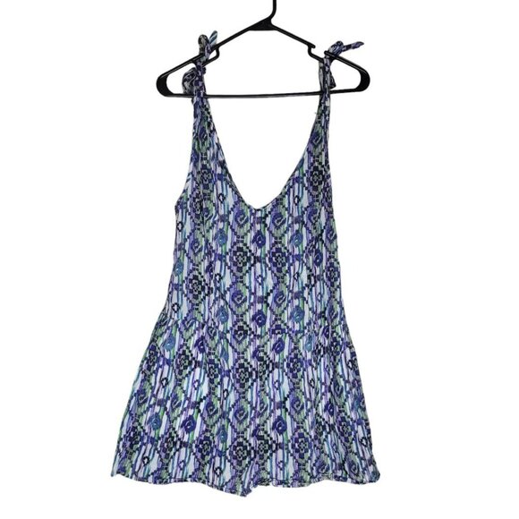 Miley Cyrus Max Azria Romper Shorts Adjustable Tie Strap Summer Juniors L - Picture 6 of 6